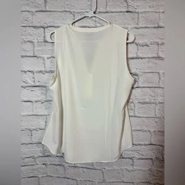 Chicos NWT Elegant Cream Sleeveless Blouse, sz 2 (12/14) - Image 4