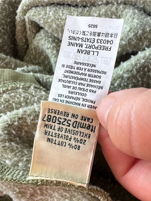 L.L. Bean Sunwashed Sweats Splitneck Polo Olive Gray Large Green - Image 5