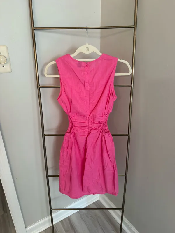 Pink Cut Out Mini Dress - Image 4