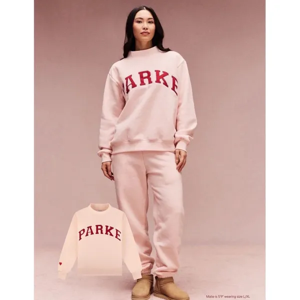 PARKE Womens Valentine's Varsity Mockneck Peony & Crimson size Small/Medium New - Image 2