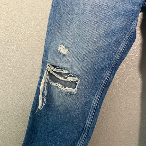 Rag & Bone Rosa Mid-Rise Boyfriend Jeans Size 26 Bristol Blue Distressed Cotton - Image 5