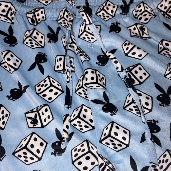 NWT-PLAYBOY Light Blue Dice Pattern Pajama Pants - Image 2
