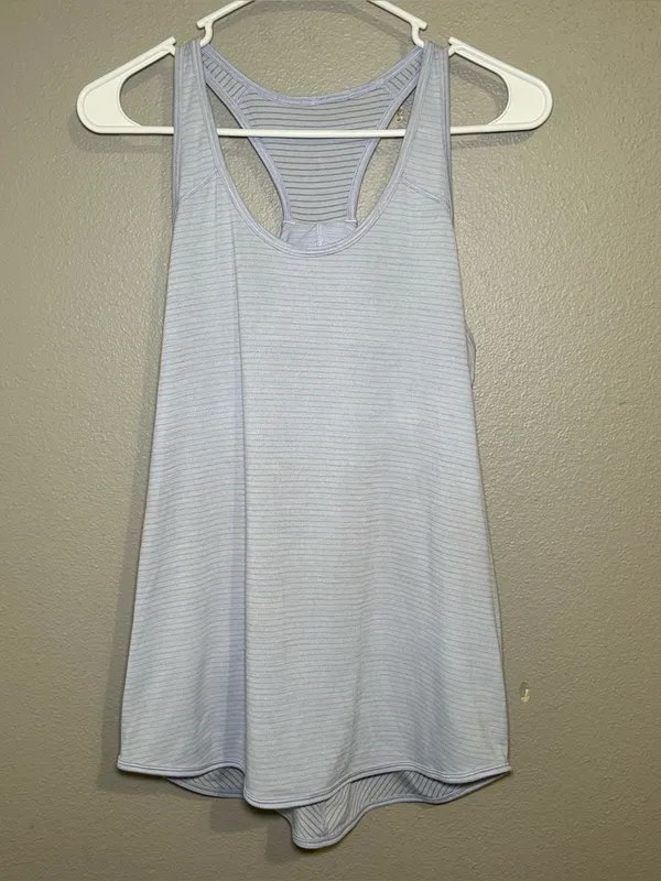 Lululemon Essential Striped Pleated Racerback Athletic Tank Top Women’s Size 6 - Image 5