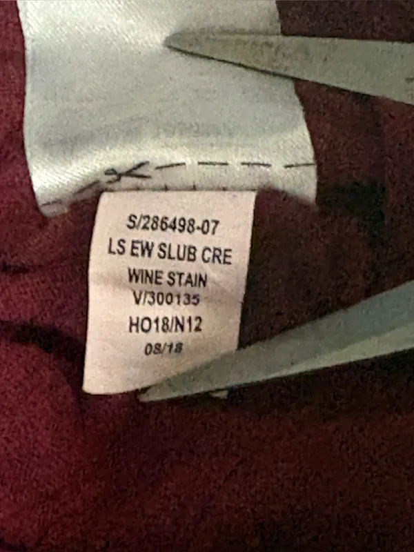 Old Navy Red/Maroon Crew Neck Long Sleeve Shirt Top - Image 6