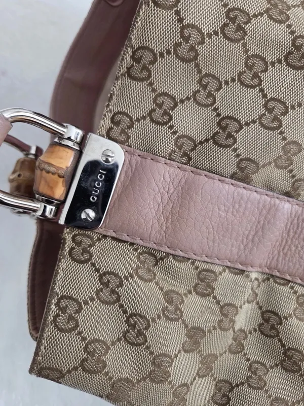 Gucci Monogram Medium Bamboo Bar Tote - Image 3