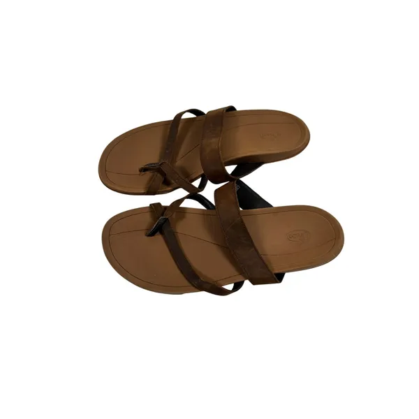 Chaco Maya II Leather Sandals Womens 8 Cognac Brown Strappy Toe Loop - Image 2