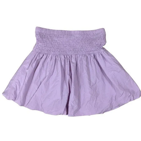 Self Contrast Lilac Smocked Waist Mini Skirt XS‎ Flowy Feminine Cottagecore - Image 2