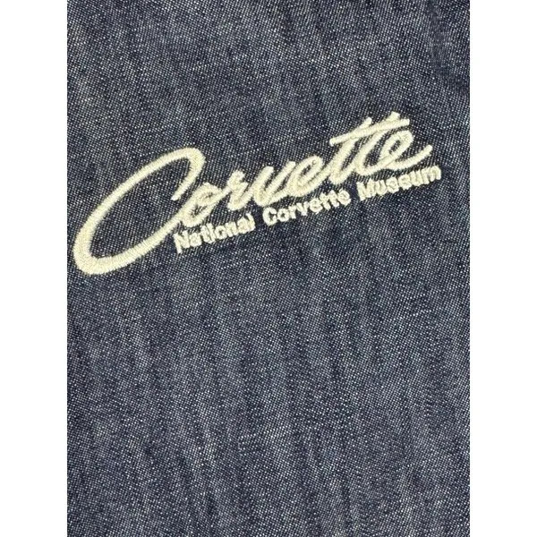 National Corvette Museum Denim Shirt Womens Small Blue Button Up Port Authority - Image 3