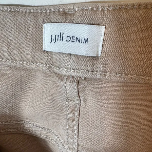 J. Jill Denim High-Rise Straight-Leg Ankle Pants‎ Size 10 Taupe Beige Utility - Image 6