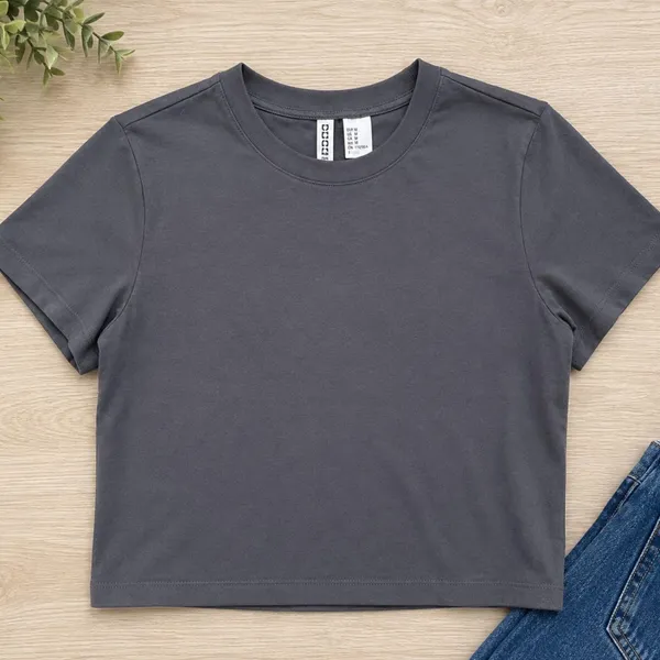H&M Divided Women’s Gray Basic Short Sleeve T-Shirt Size Medium LIKE NEW - Image 2