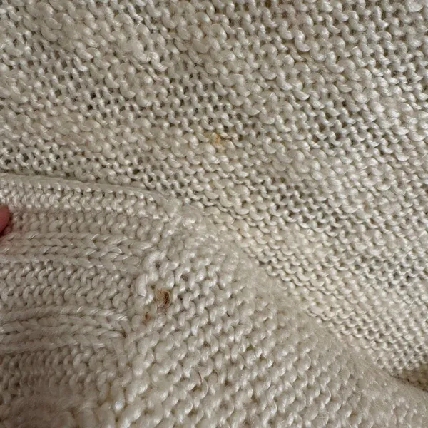 Suzy Shier Ivory Wool Knit Cowl Neck Chunky Midweight‎ Sweater Medium - Image 7