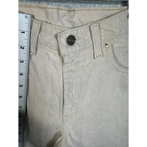 Vintage Levis 550‎ Jeans Womens 7 Med Relaxed Fit Tapered Leg Cream Made In USA - Image 9