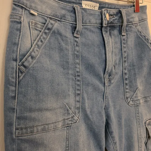Ceros Time For Change Sabrina High Rise Cargo Straight‎ Jeans in Malibu Size 24 - Image 8