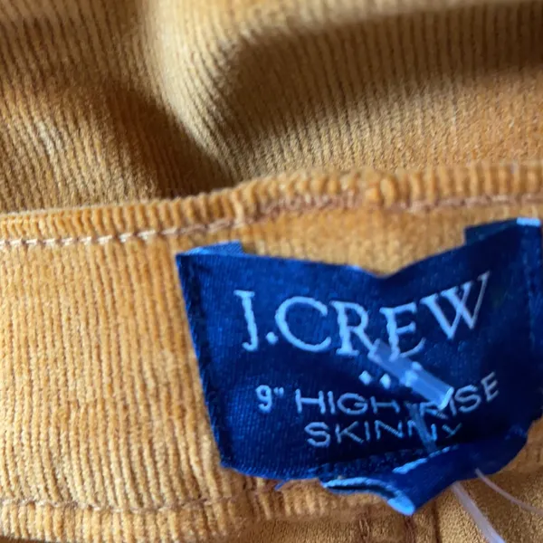 NWT J.Crew 9” High Rise Skinny Corduroy High Rise Jeans Mustard Yellow - Image 5
