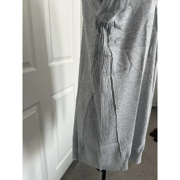 Love Ellie Stitch Fix Open Front Cardigan Sweater Gray Ribbed Details Size L - Image 2