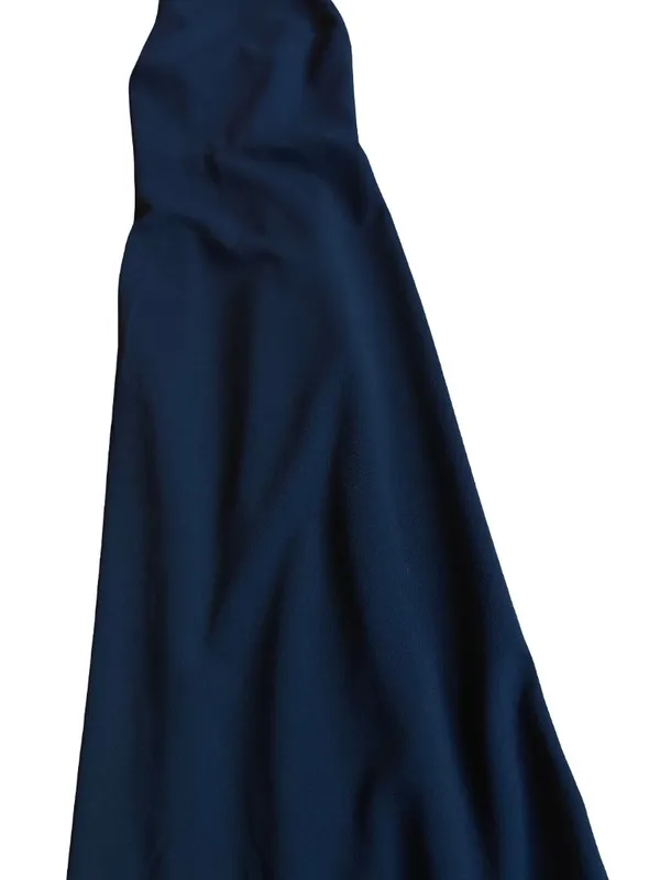 BHLDN Navy Halter Crisscross Back Pleated Maxi Dress Gown Evening Size 4 Women's - Image 6