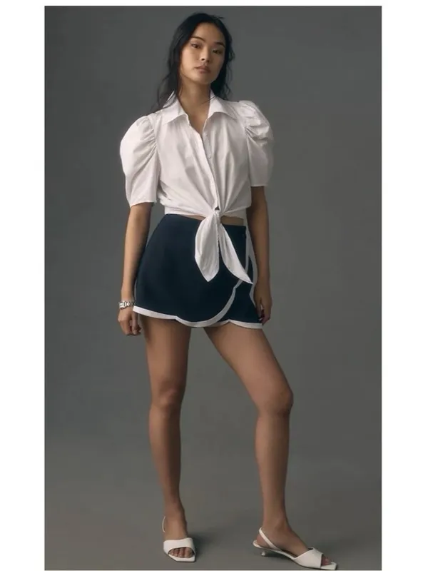 Maeve Scallop Trim Skort Size 8 - Image 2