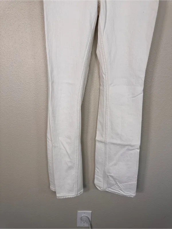Abercrombie & Fitch Cream 70s Vintage Flare Jeans Womens 24 Ultra High Rise Fall - Image 9