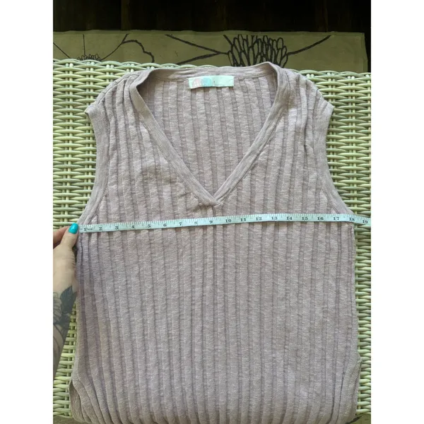 Free People FP Beach Veda‎ Ribbed Sweater Vest Small boho oversized layered - Image 6