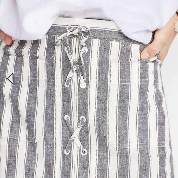 NWT Madewell striped lace up linen/cotton Pockets skirt size 6 ‎ OLDSTOCK - Image 4