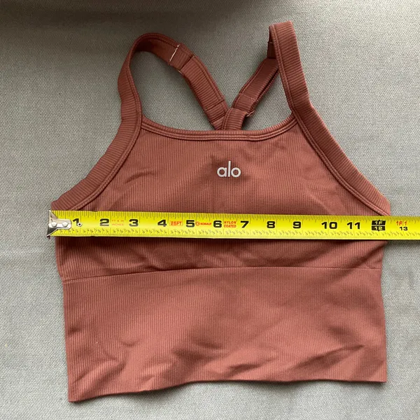 Alo Yoga Seamless Ribbed Favorite Bra Tank Chestnut XS - Image 3