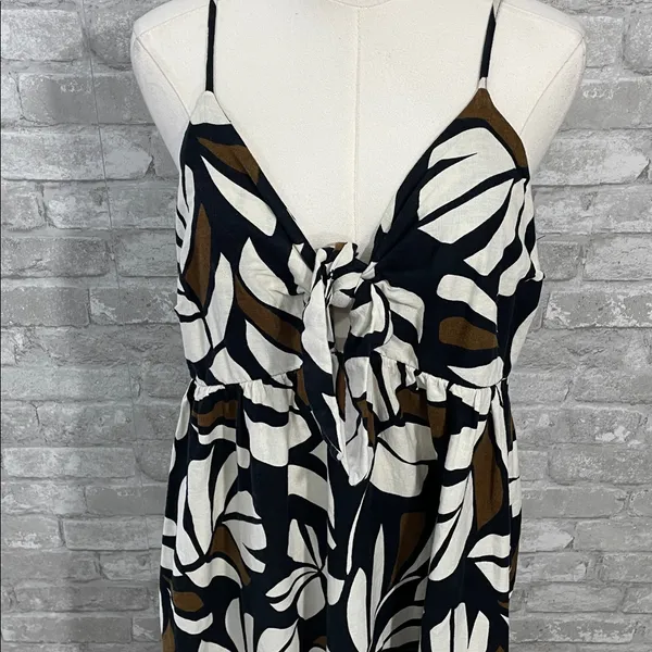 Tabitha Brown for Target Botanical Print Sleeveless Tie-Front Midi Dress - Image 2
