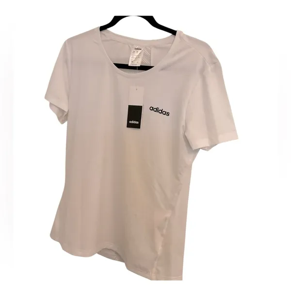 NWT Adidas Women’s Mesh-Back Performance Tee – White - Image 10