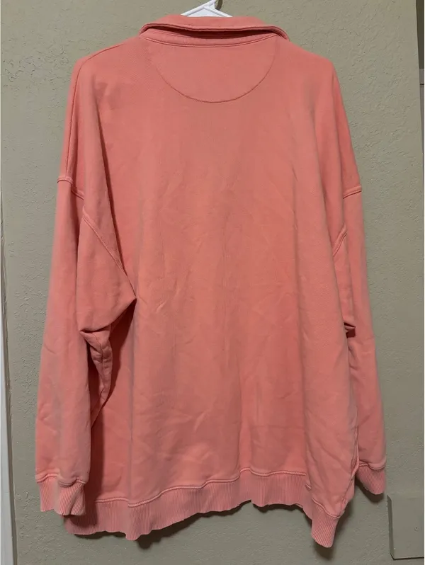 Aerie Coral Pink Oversized Pullover Sweatshirt Large - Image 5