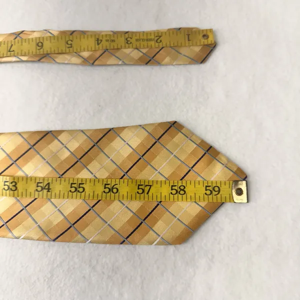 London Style City Of London Men's Tie Silk Geometric Gold Multicolor Designer Office Stripe - Image 6
