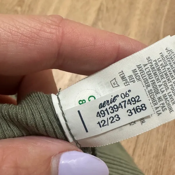 Aerie | Women's Olive Green Ribbed High Neck‎ Tank Top, Size XS - Image 4