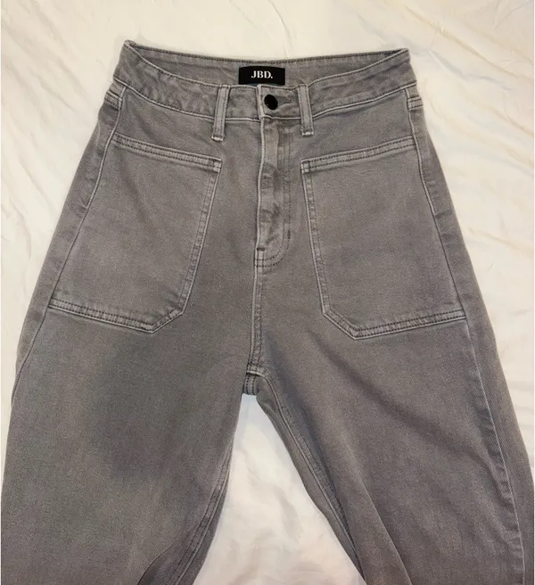 Just Black Denim Jeans High Rise Wide Leg Gray Denim 27 - Image 2