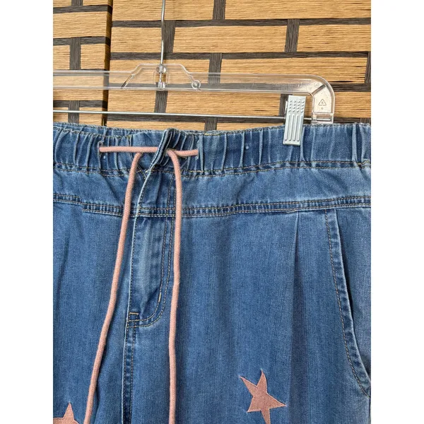 Listicle Star Print Tie Waist Jeans‎ Size Large - Image 5