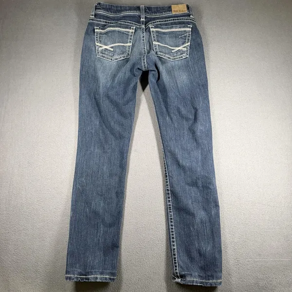 BKE Harper Jeans Womens 27R Blue Medium Wash Low Rise Straight Stretch Denim - Image 11