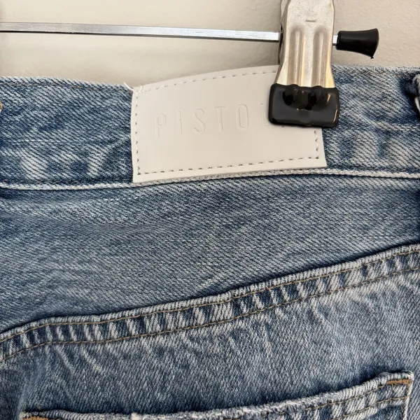 Pistola Denim Blue Jeans Sz 27 Distress Raw Hem Capsule VSCO Girl Straight - Image 8