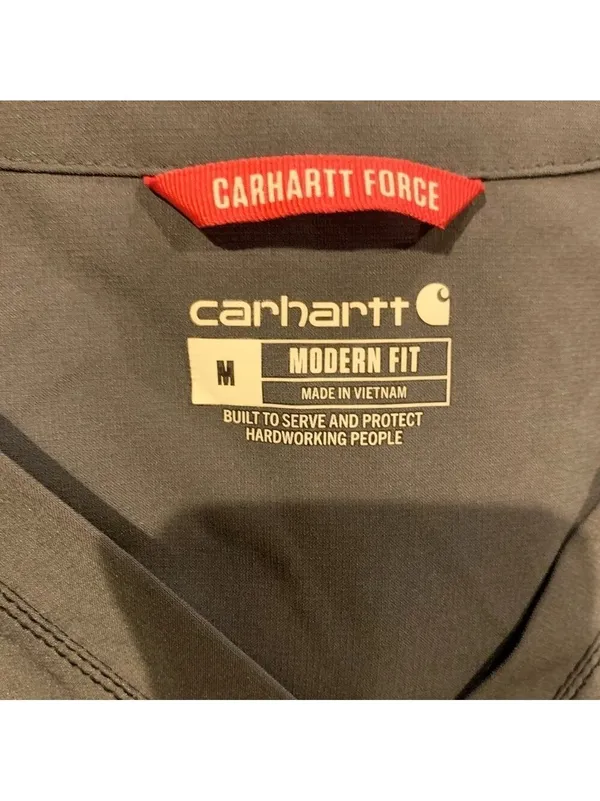 CARHARTT Force Modern Fit Gray Scrub Top size medium - Image 5