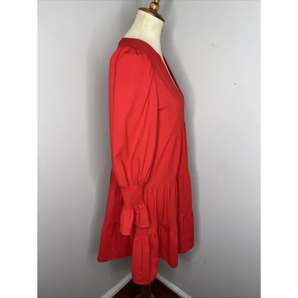 Tuckernuck POMANDER PLACE Red Crepe Kenzo Dress XS - Image 5