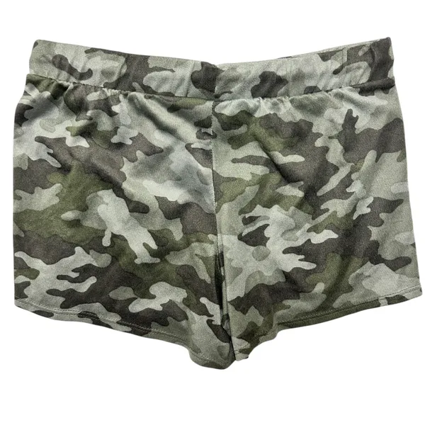 Lucky Brand Women Sweat Shorts S Green Camo Print Soft Knit‎ Lounge Cozy Leisure - Image 2