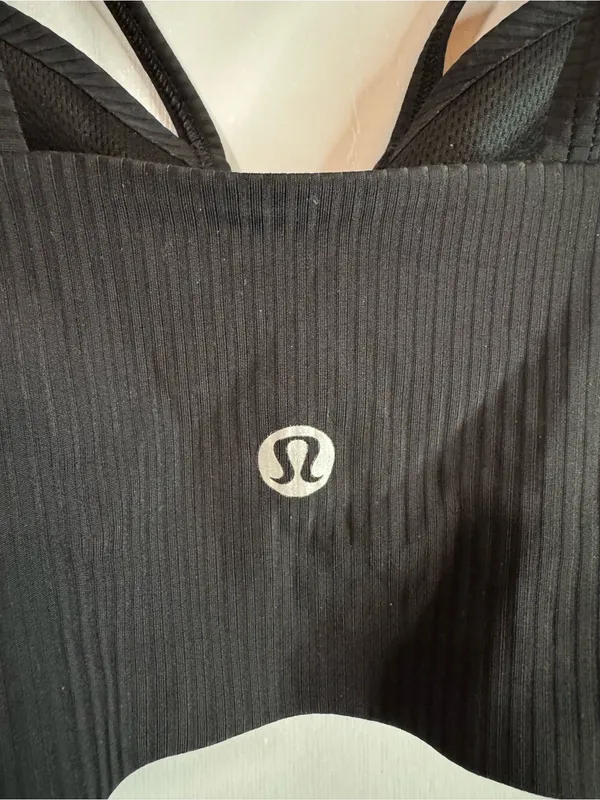 Lululemon Athletica Black Ribbed Strappy Sports Bra Size 2 - Image 6