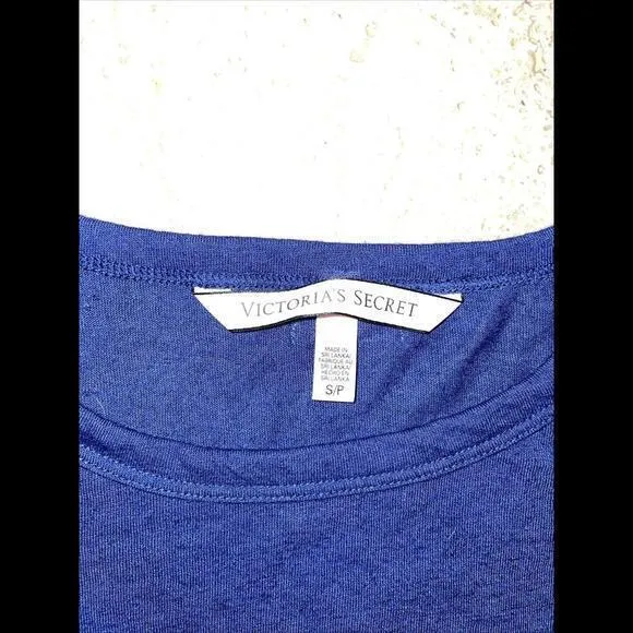 Victoria's Secret Small Blue Short Sleeve‎ Shirt Boxy Cropped - Image 2