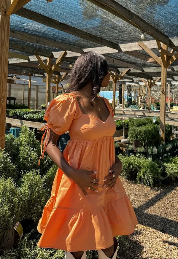 &merci Pixelated Boutique Carly Sweetheart Dress In Orange - Image 3