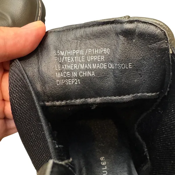 Sincerely Jules Hippie Olive Green Platform Lug Sole Chelsea Boots Size 6.5 M - Image 7