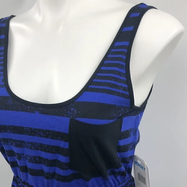 Roxy sleeveless black blue striped tank dress - Image 3