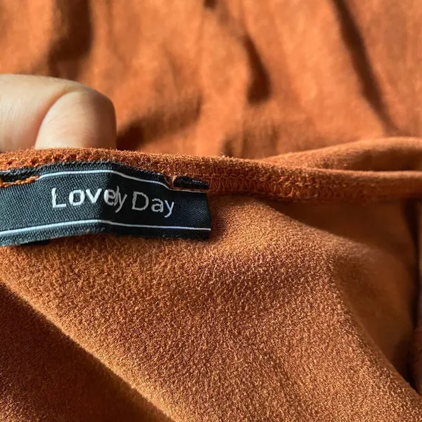 Lovely‎ Day sz S orange off shoulder faux suede tube dress - Image 4