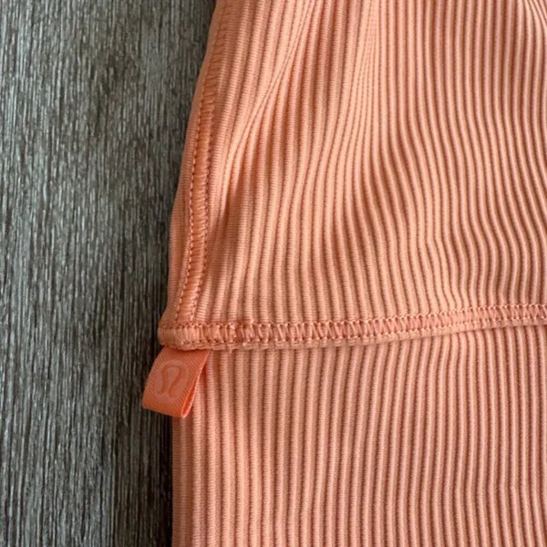 Lululemon Power Pivot Ribbed Tank Top Cropped Orange XS S Sleeveless Halter‎ - Image 3