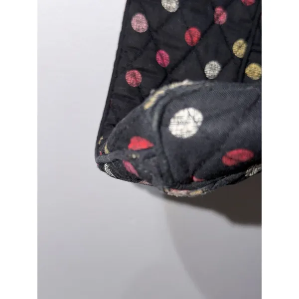 Vera Bradley Havana Polka Dots Three Zipper Crossbody Bag Purse Satchel Black M - Image 2