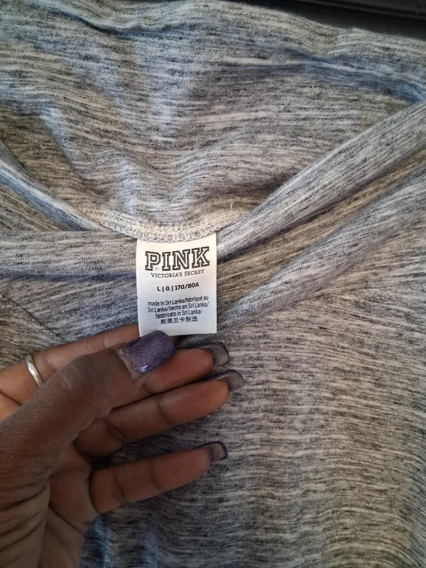PINK Victoria's Secret v-cut front waist line tweed leggings in gray size large. - Image 6