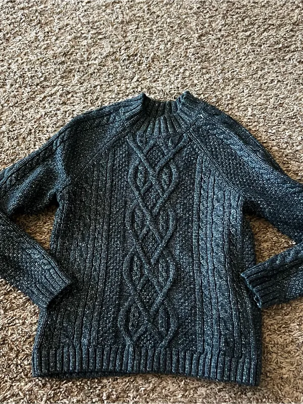Abercrombie & Fitch Dark Heather Gray Cable Knit Sweater - Image 2