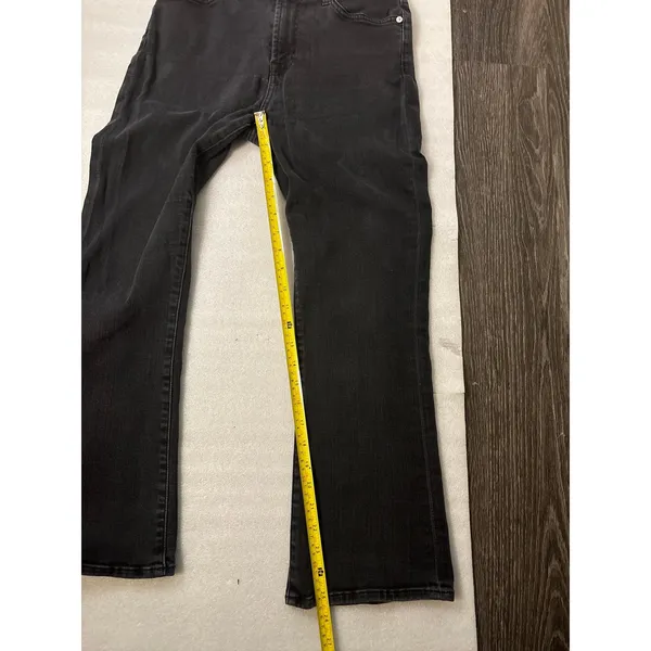 Seven For All Mankind Black Denim Cropped Flare Hi-Waist Jean 29 Preppy Casual - Image 7