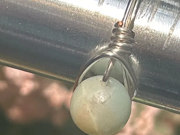 Handmade 💍 Handcrafted amazonite silver tone copper wire wrapped crystal ring size 7 - Image 2
