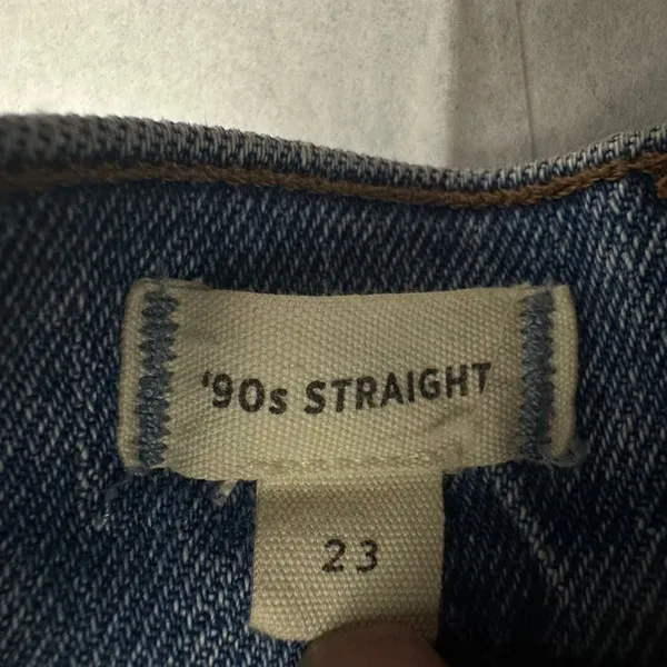Madewell 90s Straight High Rise Jeans Medium Wash Blue Denim Size 23 - Image 5